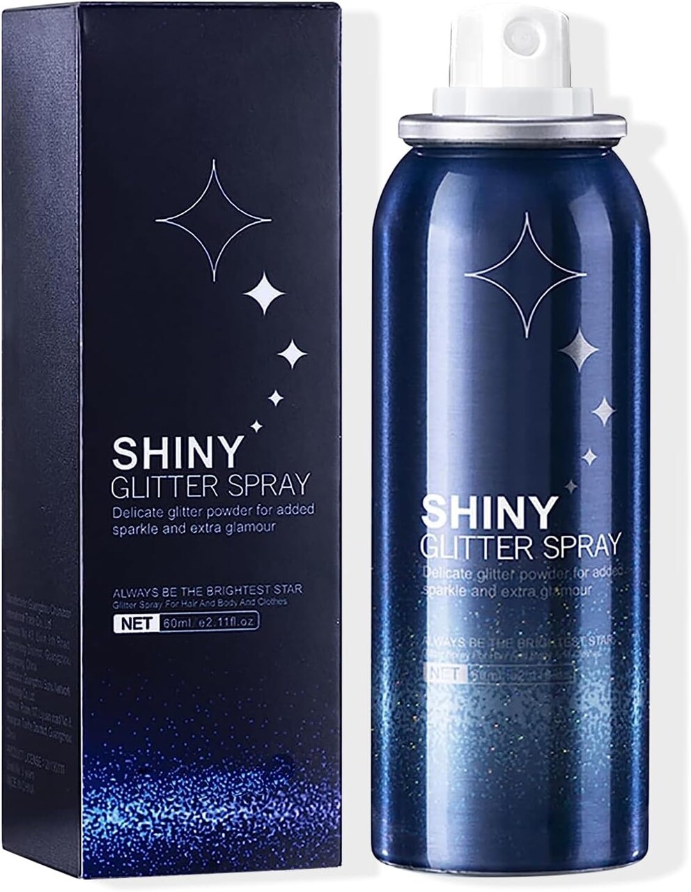 Body Glitter Spray for Hair and Body, Hairspray for Clothes, Long-Lasting Body Shimmer Spray Suitable for Stage, Festival Rave and Makeup Prom 2.11 Fl Oz